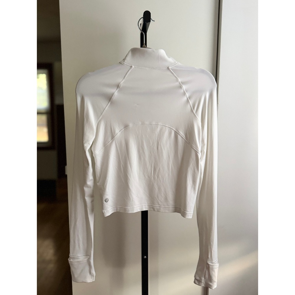 Lululemon It's Rulu Cropped Half Zip - Size Small - White - Picture 6 of 8